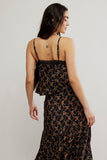 Free People Clothing Bali Margot Lace Trim Cami Style OB2228965 In Both Mineral Blue Combo and Black Combo; 