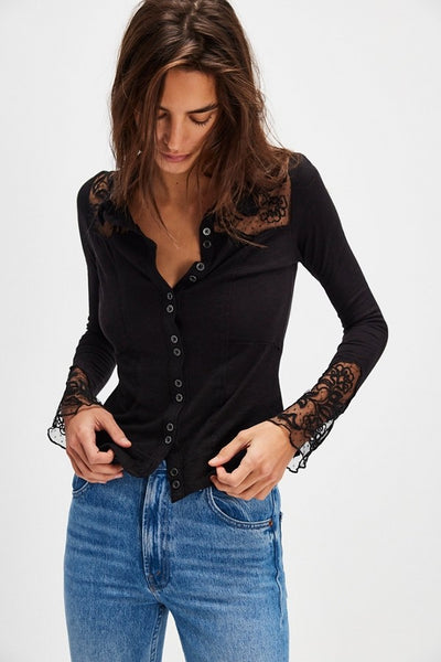 Free PEople Clothing Rosebud Cuff style OB2118157 in Black; 