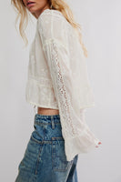 Free PEople Clothing Sweet Love Blouse style OB2258692 in Egret; 
