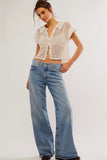 Free People We The Free Palmer Cuffed Jeans Style OB1824199-4415 in Daydream Blue; 