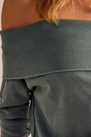 Free PEople Not The Same Tee Style OB1817653 in Steel Sea;Free PEople Off The Shoulder Ribbed Top; 