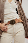 Free PEople duchess concho belt Style OB2087906 in cognac; 