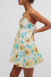 Free People Altura Printed Mini Dress Style OB1963264 in pale sunflower Combo;Free PEople Sunflower Mini Dress; 