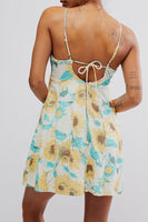 Free People Altura Printed Mini Dress Style OB1963264 in pale sunflower Combo;Free PEople Sunflower Mini Dress; 