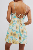 Free People Altura Printed Mini Dress Style OB1963264 in pale sunflower Combo;Free PEople Sunflower Mini Dress; 