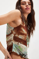 Free People Ash Printed Top Style OB2223505 in Moss Combo; Summer Top