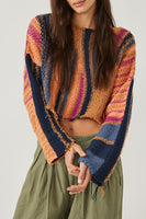 Free People Baja Pullover Style OB1517562 in Tropical Nights Combo; 