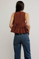 Free People Bali Vine Whispers Top Style OB2228974 in oat combo and in Umber Earth Combo; 