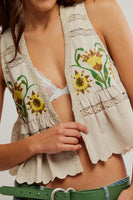 Free People Bali Vine Whispers Top Style OB2228974 in oat combo and in Umber Earth Combo; 