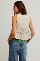 Free People Bali Vine Whispers Top Style OB2228974 in oat combo and in Umber Earth Combo; 
