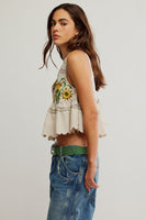 Free People Bali Vine Whispers Top Style OB2228974 in oat combo and in Umber Earth Combo; 