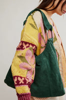 Free People Bobbi Slouch Suede Tote Style OB2102210 in Pine;Suede Tote Bag;Free People Suede Tote; 