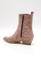 Free People Bowers Embroidered Boot Style OB1607378 in perfect pink;embroidered ankle boot;pink embroidered western style bootie