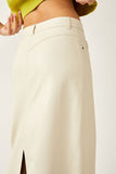 Free People City Slicker Vegan Maxi Skirt Style OB1584681 in Nilla Cream;Vegan Leather Maxi Skirt;Free PEople Leather Maxi Skirt;free People Vegan Leather Skirt