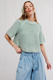 Free People Clothing Amy Sweater Tee Style OB2395860 in Cameo Green; Crapped Sage Green Tee Shaped Spring Sweater