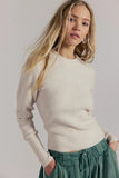 Free People Clothing Even After Pullover Style OB2368185 in Almond Milk Heather; 
