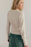 Free People Clothing Even After Pullover Style OB2368185 in Almond Milk Heather; 