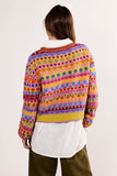 Free People Clothing Favorite Things Sweater Style OB2368192 in Bright Confetti Combo; Multicolor Crew Neck Wool Blend Winter Sweater, Après ski Sweater
