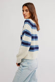 Free People Clothing Frankie Cable Stripe Pullover Style OB2285337 in Ivory Combo; 