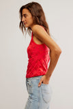 Free People Clothing Full Bloom Eyelet Cami Style FP128871CY in Poppy Red; 