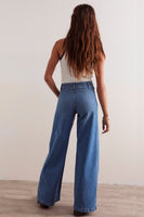 Free People Clothing LIBRE WIDE LEG Style OB2017752 in goodie goodie; Retro Inspired Wide Leg Jeans; Vintage inspired Pocketless Wide Leg Jeans