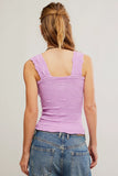Free People Clothing Love Letter Cami Style FT938 in Tropical Blue in Bubble Tea and in Ivory; Jacquard embossed tank top