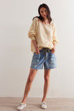 Free People Clothing Moxie Shorts Style OB2061340 in Truest Blue; Rope Belted Denim Shorts; 