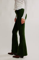 Free People Clothing Penny Pull-On Velvet Pants Style OB2338411 in Night Forest; 