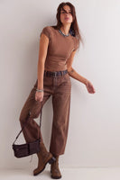 Free People Clothing Protagonist Tee Style OB1812606 in Oiled Oak; 