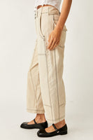 Free People Clothing SAwyer Carpenter Pant Style OB1786863 in Morning Oat;Free People Carpenter Style PAnt; 