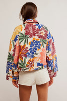 Free People Clothing Soleil Beach Jacket Style OB2180131 in tropical combo; Tropical Floral Print Lightweight Spring Summer Jacket