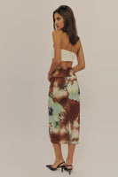 Free People Clothing Sunset Mesh Midi Skirt Style OB2229064 in Moss Combo; 