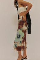 Free People Clothing Sunset Mesh Midi Skirt Style OB2229064 in Moss Combo; 