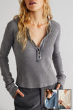 Free People Colt Thermal Style F22T02206 in Charcoal, Ecru and in Mediterranean Ocean Blue;