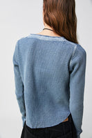 Free People Colt Thermal Style F22T02206 in Charcoal, Ecru and in Mediterranean Ocean Blue; 