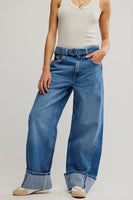 Free People East Bay Cuffed Style OB2218128 in Spunky;Free People Cuffed Straight Leg Jeans; 