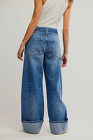 Free People East Bay Cuffed Style OB2218128 in Spunky;Free People Cuffed Straight Leg Jeans; 