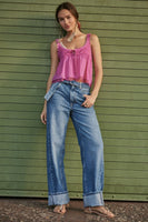 Free People East Bay Cuffed Style OB2218128 in Spunky;Free People Cuffed Straight Leg Jeans; 