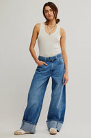Free People East Bay Cuffed Style OB2218128 in Spunky;Free People Cuffed Straight Leg Jeans; 