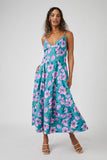 Free People Finer Things Printed Midi Dress Style OB1714748 In Teal Combo; 