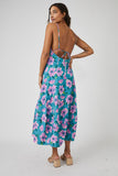 Free People Finer Things Printed Midi Dress Style OB1714748 In Teal Combo; 