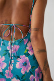 Free People Finer Things Printed Midi Dress Style OB1714748 In Teal Combo; 