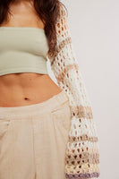 Free People GIA CROCHET SHRUG Style OB1749994 in Shell Combo; 