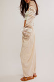 Free People GIA CROCHET SHRUG Style OB1749994 in Shell Combo; 