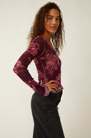 Free People Garner Long Sleeve Tee Style OB1798381 in Berry Combo, Moss Combo and Black Combo; 