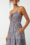 Free People Going Steady Midi Dress Style OB1865878 in Taupe Combo;Free People Dress;Free PEople Striped Midi Dress; 