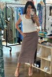 Free People Golden Hour Midi Skirt STyle OB1678516 in French Roast Combo;