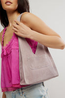 Free People Knox Studded Suede Shoulder Bag style OB2229127 in Lilac Dust; Suede Studded Shoulder Bag; Free People Sued Studded Shoulder Bag