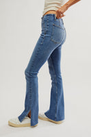 Free People Level Up Slit Bootcut Jeans Style OB1934077 in  Sunburst Blue; 