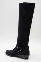 Free People Lockhart Harness Boot Style OB1722195 in black;Suede slouchy Boot;free people tall slouchy boot;Black Suede boots